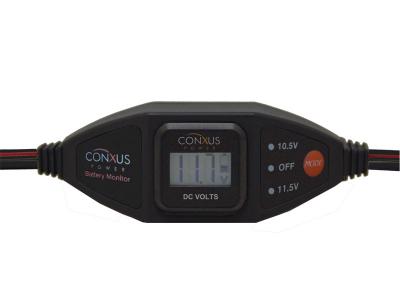 Conxus Inline - Low Voltage Disconnect and Digital Volt Meter BLACK