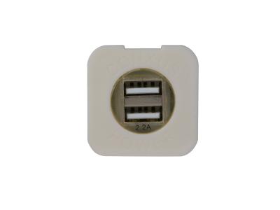 Conxus Flushmount plate 1-Twin USB WHITE with L.E.D.