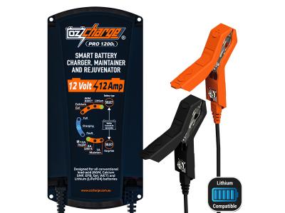 OzCharge 12V 12A Battery Charger and Maintainer Lithium Pro Series