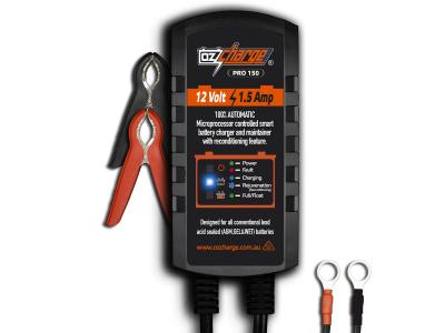 OzCharge Pro Series 12 Volt 1.5 Amp Battery Charger & Maintainer