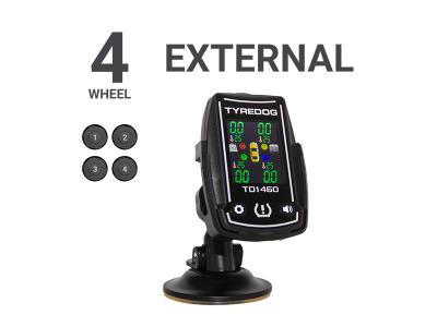 4 Wheel External Tyre Pressure & Temperature Monitor with Colour LCD (TYREDOG TPMS)